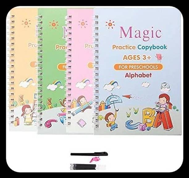 SHIMZAN Kids Practice Tracing Book(4BOOK+1PEN+10 REFILL)-A4