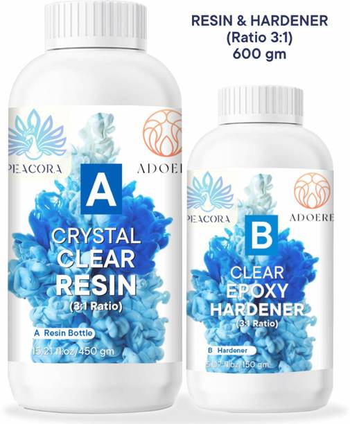 PEACORA Clear UV-Resistant 600g High Intensity Premium Epoxy Resin Hardener ArtKit(3:1)