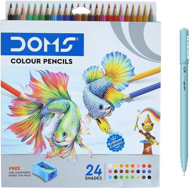 DOMS Colour Pencil Pack of 24 With XO Pen
