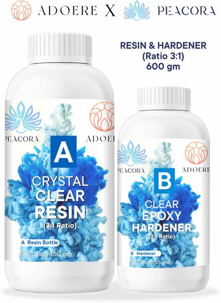 Adoere X Peacora Epoxy Resin Kit 600g – Premium 3:1 Ratio Art Resin & Hardener