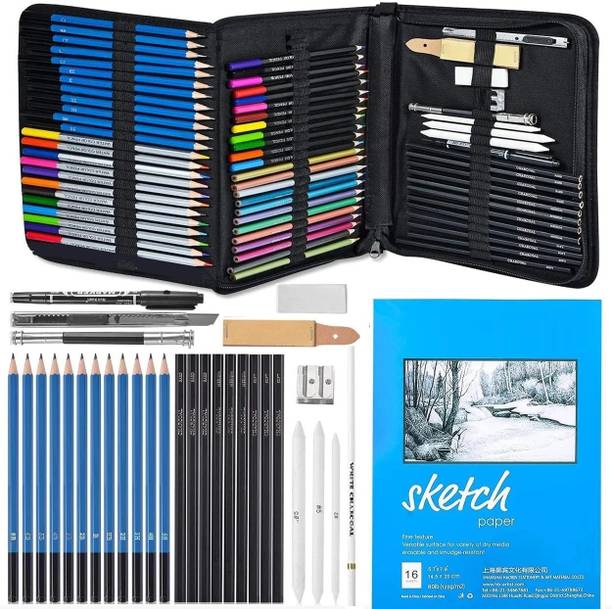 Corslet Professional 72 Art Graphite Water Colour Pencils Set Sketch Book