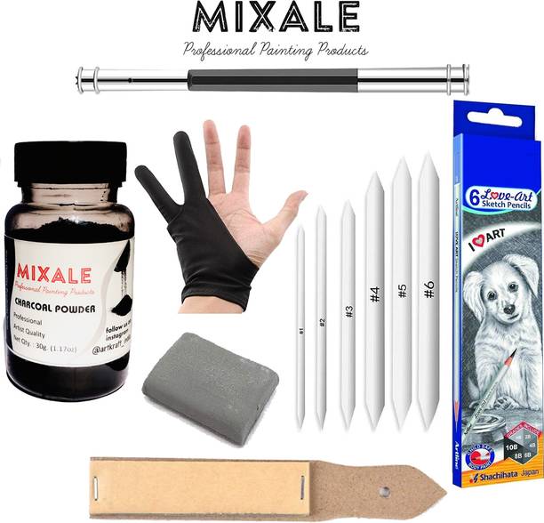 Mixale Drawing Charcoal Powder Combo