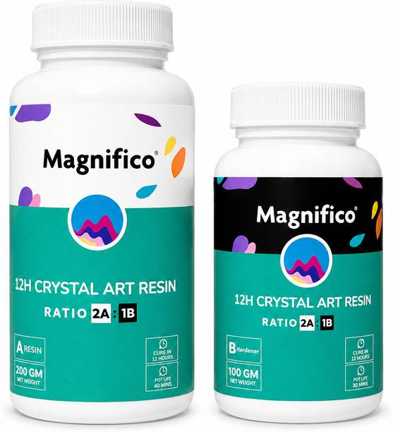 MAGNIFICO 12H Resin Crystal Clear 2:1 Epoxy Liquid & Hardener Kit | 300 GR