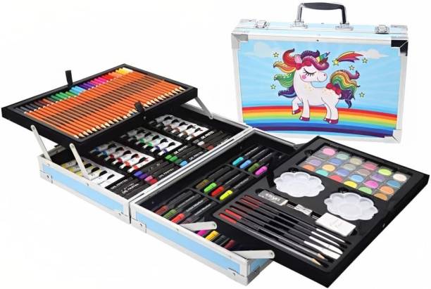 WunderVoX 145Pcs Professional Art Set-Drawing Painting Sketching Colouring Set-Multicolor
