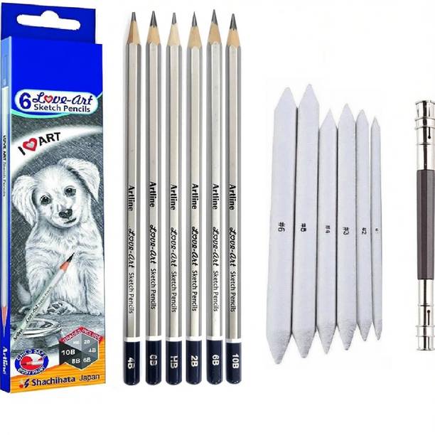 Definite Artline Set Of 6 Love-Art Sketch Pencils + Ble