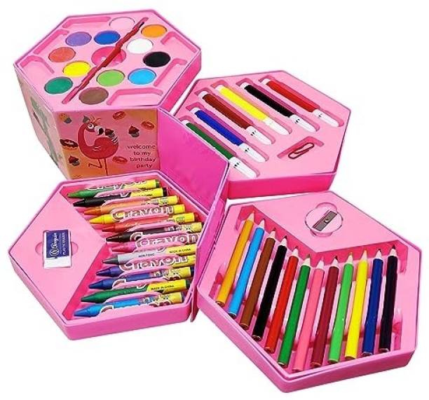 Mavin Colours Set For Kids | Drawing Kit 46 Pc Color Tools & Art Accessories ||