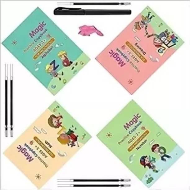 DYPO Magic Practice Copybook, (4 BOOK + 10 REFILL) Tracing Book 246