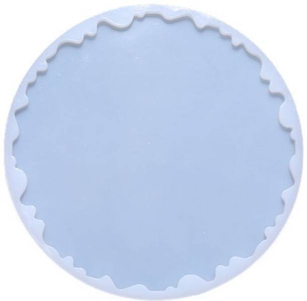 GD Art Store Irregular round shape 8 inches Silicone Tray Coaster Mould for Epoxy Resin Art