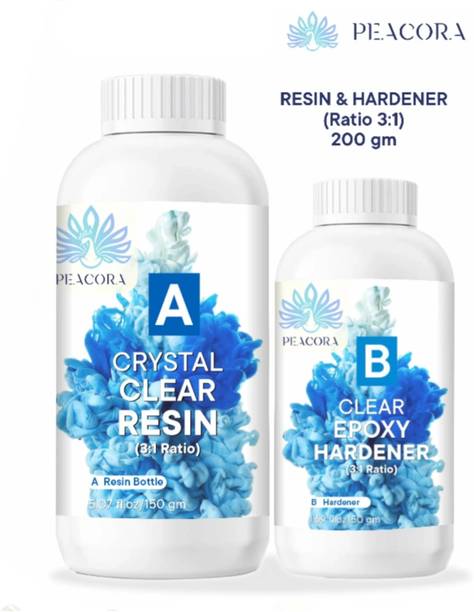 PEACORA Clear UV-Resistant 200g High Intensity Premium Epoxy Resin Hardener Art Kit(3:1)