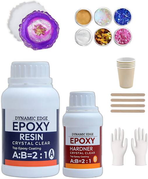 Dynamic Edge Epoxy Resin and Hardner for Resin Art ,100 gm Resin and 50 gm Hardner