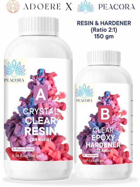 एडोअर X Peacora Epoxy Resin Art High Intensity Premium Resin and Hardener Kit - 150g