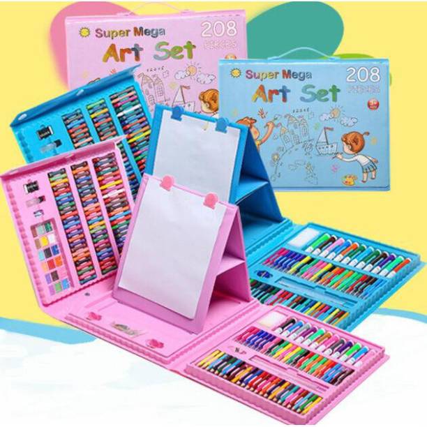 Neel Art Supplies Drawing Set Box With Oil Pastel Crayon Color Sketch Pad For kids