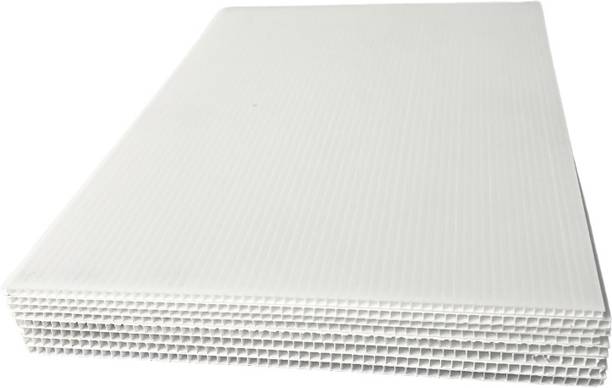 सिंघल Pack of 12 - 25 x 25 CM - PP Corrugated Sheet White For Packaging