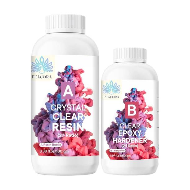 PEACORA High Intensity Premium Resin and Hardener Kit Non-Toxic Epoxy Art- 150g