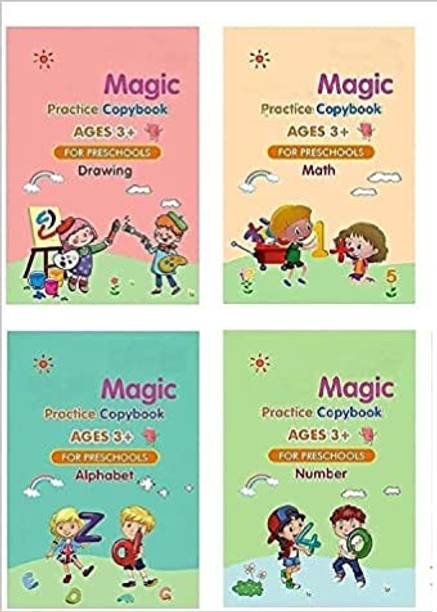 URBANHUDA Magic Reused Practice Copybook for Kids Calligraphy Handwriting Exercise 4 book