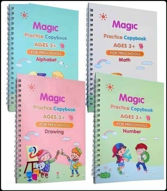 SHIMZAN Kids Practice Tracing Book(4BOOK+1PEN+10 REFILL)-A487