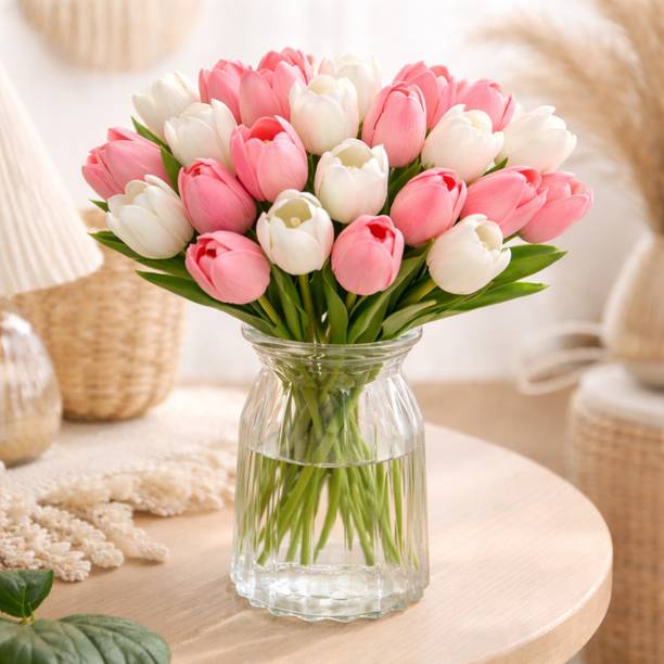 SORT & FILTER Decorative Artificial Tulips Flowers for Vase Pot Home Decorations Multicolor Tulips Artificial Flower