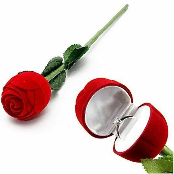 Perfectly artificial flower with one ring Red, Green Rose Artificial Flower