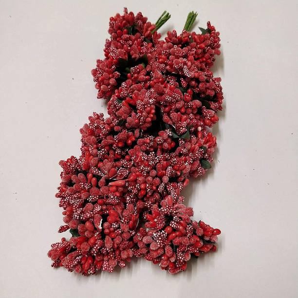 MG Tranding Pollen Flowers for Hair Accessories, Tiara Making, Jewelry Making -(Bunch of 12) Hair Accessory Set