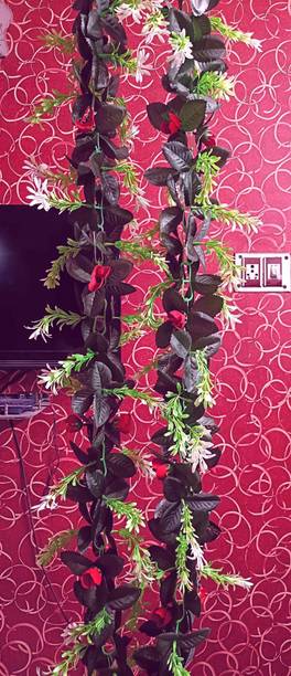 Dynamic Retail Global Artificial Hanging Flowers Plant Vine & Creepers Wall Hanging Home Decor IB467 Multicolor Rose Artificial Flower