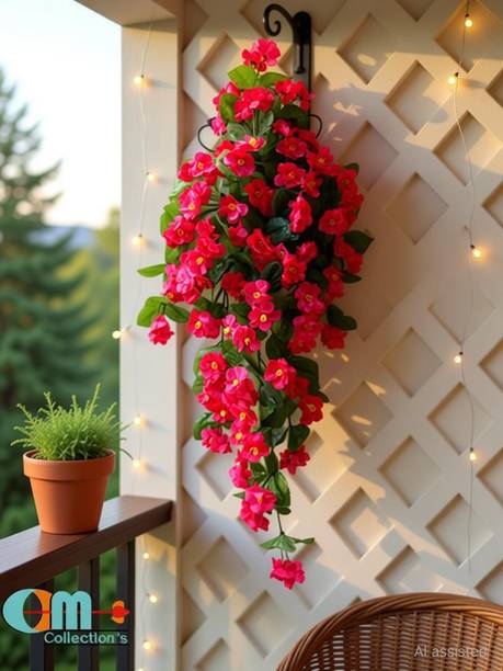 OM COLLECTIONS Artificial Creepers hanging flower Multicolor Daisy Artificial Flower  with Pot