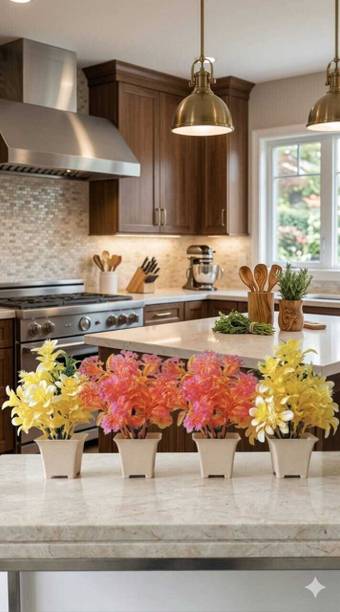 Kismis Enterprises 2525 Yellow, Pink Jasmine, Lavender Artificial Flower