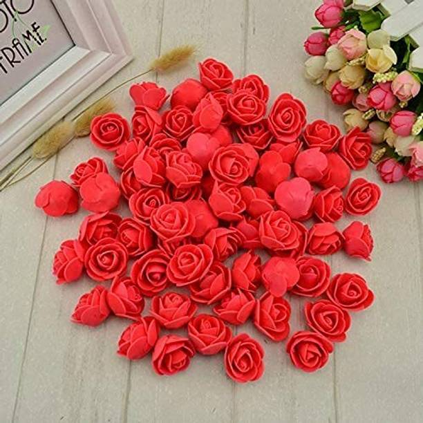 SHIVAMKRAFT 100 PCS Red Foam Rose Flower Heads, Red Rose Flower Head for DIY Crafts Red Rose Artificial Flower