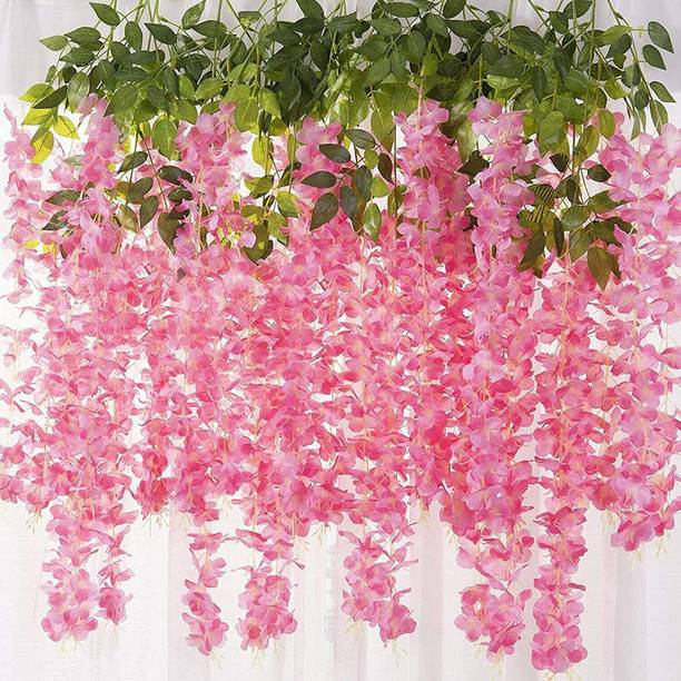 ANK Pink, Green Westeria Artificial Flower