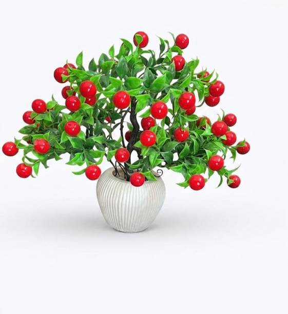 SHREESHYAM ARTIFICAL RED CHERRY PLAN Multicolor Cherry Artificial Flower