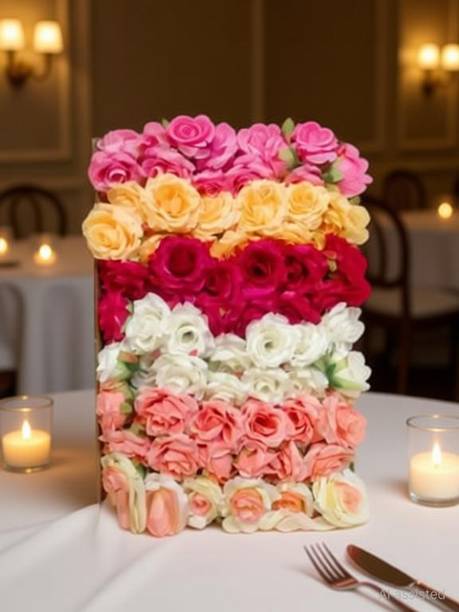 Nimkar's Artificial Beautiful Flowers 15 pcs Roses for DIY Wedding Flower Multicolor Rose Artificial Flower