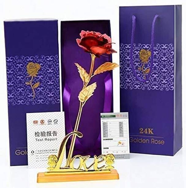 AashiNova Gold, Red Rose Artificial Flower