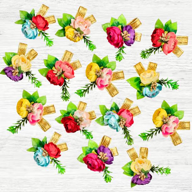 Kreative Crafts Ready to use Flower Bunch For Wedding Gifts & Trousseau Packing Decor Multicolor Peony Artificial Flower