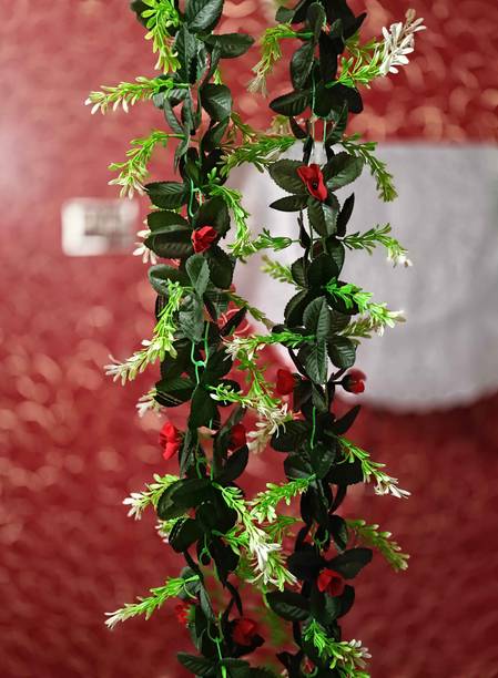 Dynamic Retail Global Artificial Hanging Flowers Plant Vine & Creepers Wall Hanging Home Decor MD585 Multicolor Rose Artificial Flower