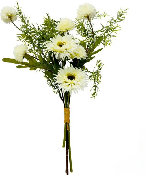 Dekorly Dekorly White Artificial Rose Bouquet 30 cm for Home & Office Décor White Daisy Artificial Flower