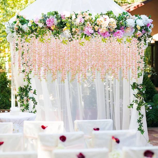 zoanto Pink, White Westeria Artificial Flower
