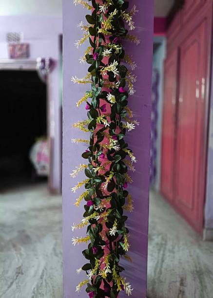 Dynamic Retail Global Artificial Hanging Flowers Plant Vine & Creepers Wall Hanging Home Decor MD585 Multicolor Rose Artificial Flower