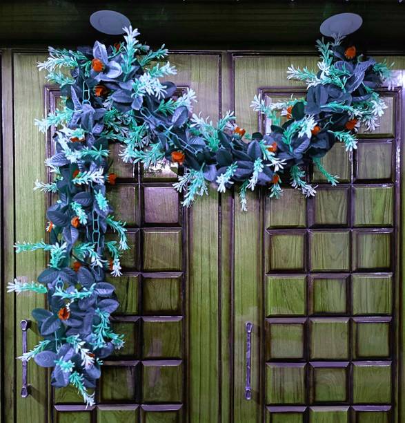 Dynamic Retail Global Artificial Hanging Flowers Plant Vine & Creepers Wall Hanging Home Decor MD585 Multicolor Rose Artificial Flower