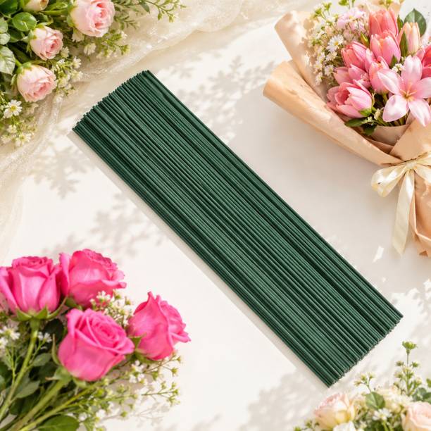 SHOPIVAAN 2mm Artificial Flower Stick, Extra Long Floral Stem Wire For Craft, Decor- Green Cherry Blossom, Daisy, Dried Sticks, Lily, Rose, Sunflower, Tulips, Gerbera, Lavender Artificial Flower