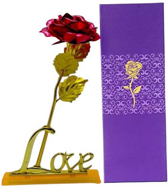 LoveGift Red Rose with Love Stand for special gift Red Rose Artificial Flower