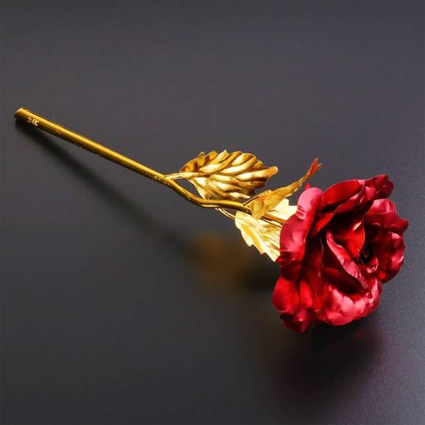 Digi Collections 24 K Gold Plated Rose Red Rose Artificial Flower