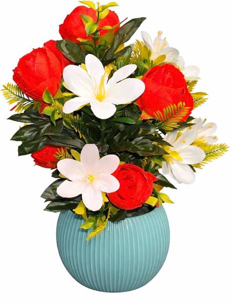 kukuBELLA Multicolor Hydrangea Artificial Flower  with Pot