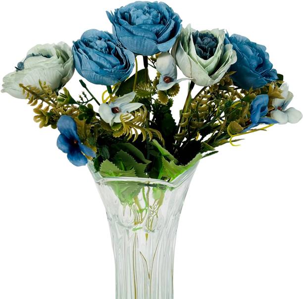 Dekorly Artificial Flower For Home Office Décor Bouquet Wedding Anniversary Valentine Blue Wild Flower Artificial Flower