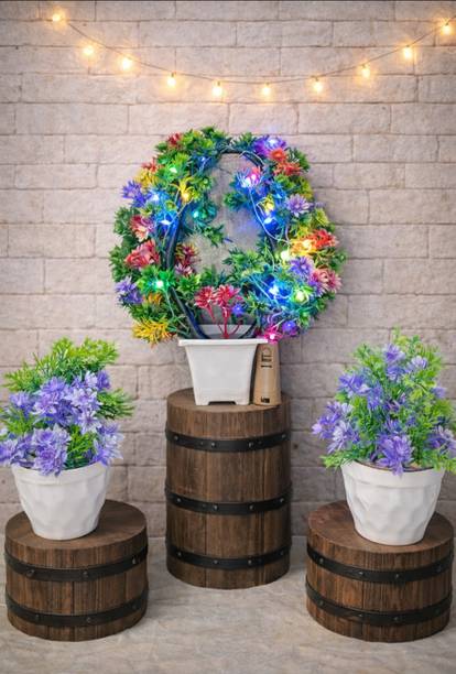 FRONX FLOWER Artificial Flower Multicolor With Pot For Home ,Office And Garden Decor Pack Multicolor Wild Flower Artificial Flower  with Pot