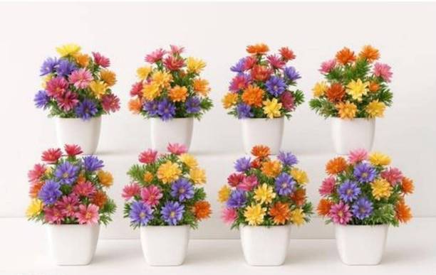 RA Collection Blue Wild Flower Artificial Flower  with Pot