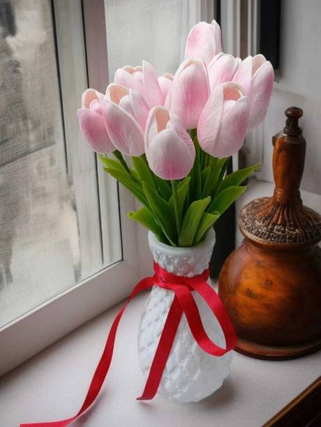 एलिज़ा Baby गुलाबी ट्यूलिप नक़ली फूल