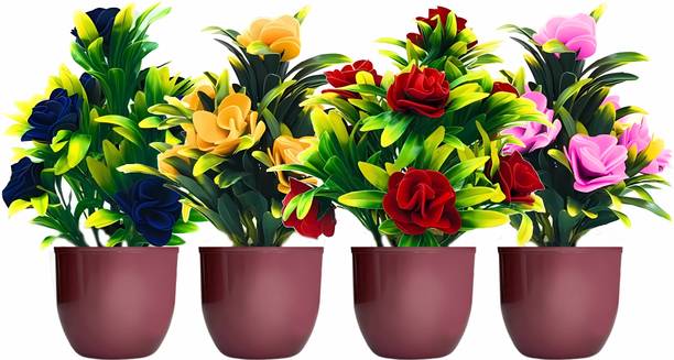 Ryme Multicolor Wild Flower Artificial Flower  with Pot