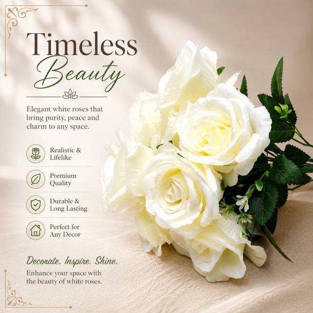SHINGH HELTH Rose White Rose Artificial Flower