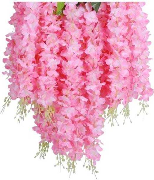 NITIN SHREE SHYAM FLOWER & DECOR Pink Westeria Artificial Flower  with Pot