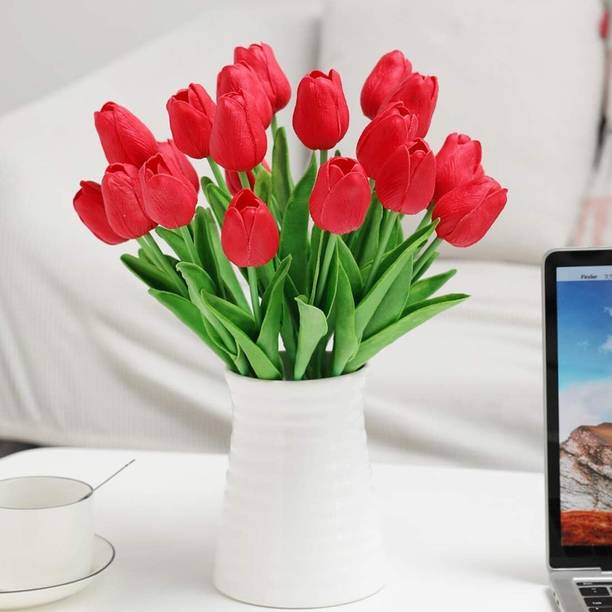shopwave red-p-5 Red Tulips Artificial Flower