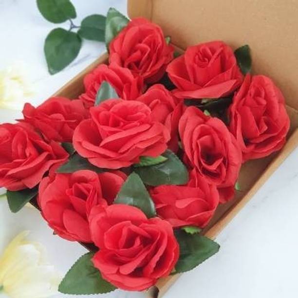 Nimkar's Red Roses for Wedding/Arrangements/Bouquets Party Decorations Red Rose Artificial Flower  with Pot